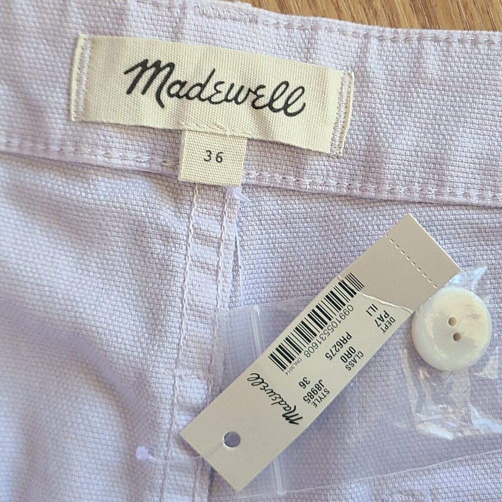 NEW NWT! MADEWELL EMMETT WIDE-LEG CROP PANTS PALE LAVENDER HIGH RISE sz 36 - Picture 6 of 6